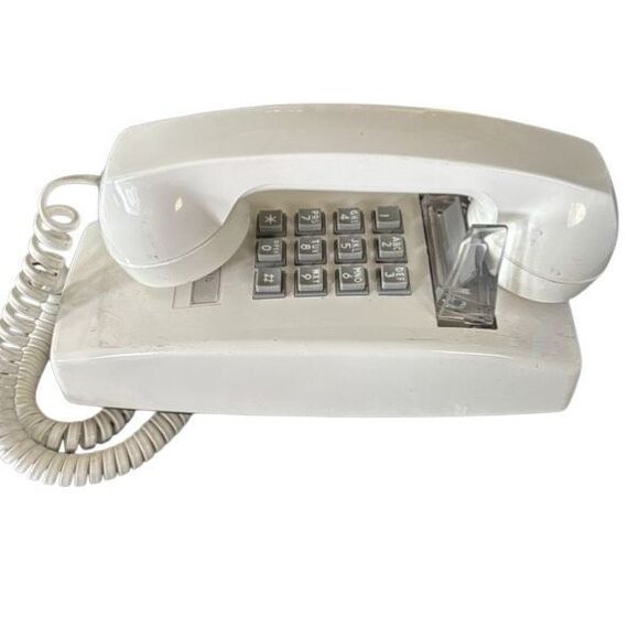 Cortelco ITT White Vintage Touch Tone Wall Phone *Not Tested* - Picture 7 of 11